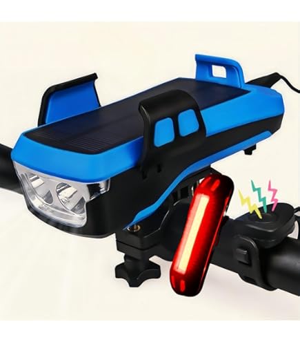 Lampe Vélo Avant + Banque D'énergie Solaire – LED, Support Téléphone, étanche