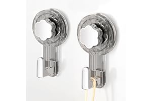 ATEWEITA Ganci per Asciugamani Senza Fori, Ventose Extra Resistente (62mm) Riutilizzabili per Bagno, Cucina, Campeggio & Auto – Ideale Decorazioni Natalizie (Gray+Silver, 11.2 * 6.2 * 4.3cm*2)