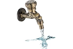 MANQYI Antiguo Faucet Latón, Retro de Latón Grifo, Grifo de Pared para Lavabo, Grifo Antiguo, Grifo de Lavabo Antiguo Vintage, Grifo de Pared Vintage, Antiguo Latón Jardin Grifo, per Casa, Cucina, Bagno