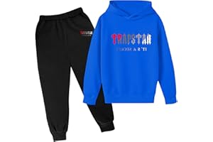 FUXINGHUAYA Chándal Trapstar Niño 2 Piezas Chandal Niños Otoño Invierno Sudadera con Capucha y Jogger Pantalones Niños Conjunto de Ropa Deportiva para 3-15 Años
