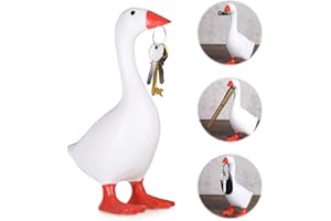 uinnossvc Magnetic Duck Goose Key Holder, Duck Shape Key Storage Rack, Cute Resin Duck Goose Key Storage Hanging Rack, Home Decoration Desktop Ornament for Table Kitchen Office Living Room Decor