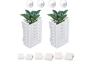kingsea Aquaponik Lot de 2 supports pour plantes d'aquarium avec crochets et ventouses