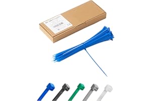 HAUS PROJEKT 100 szt. w uporządkowanym pudełku, małe opaski kablowe 200 x 2,5 mm, niebieskie, przemysłowe wielofunkcyjne plastikowe małe opaski na zamek błyskawiczny, do użytku wewnątrz i na zewnątrz, zarządzanie