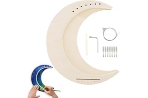 OriGlam Arpa de lira de 7 cuerdas, instrumento musical de arpa de lira en forma de luna, instrumentos de cuerda de arpa de madera, arpa de lira de luna, arpa para hacer tu propia madera de tilo