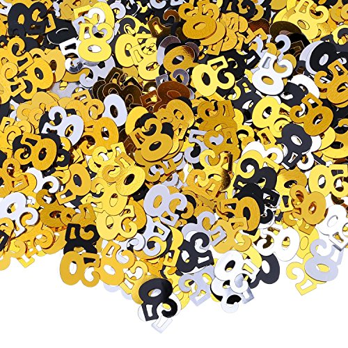 Outus 50 Number Konfetti Geburtstag Dekoration, Tisch Konfetti, 50 g/ 1,7 Unzen - 4