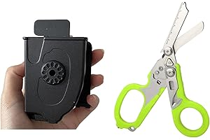 MCDSAJ 6 in 1 Multifunktions-Notfall-Schere, Notfall-Schere, Notfall-Schere mit Gurtschneider und Glasbrecher, Outdoor Camping Rettungsschere Werkzeuge, Schwarz mit Scheide