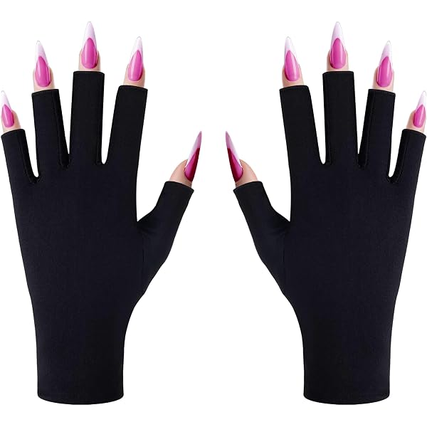 Molain Maniküre Handschuhe UV-Schutz – Fingerlose Schutzhandschuhe Für Nagellampen, Aus Spandex, 18,5 Cm