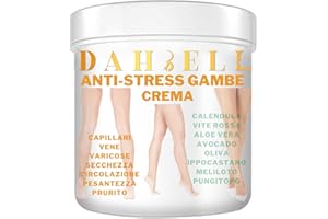 D A H B E L L Crema per vene varicose capillari rotti circolazione gambe piedi pesanti gonfie e stanche idratante con vite rossa calendula ippocastano aloe vera rinfrescante gambe dahbell
