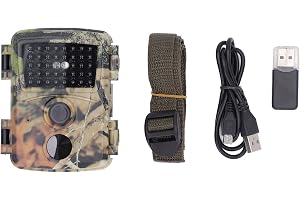 20MP Surveillance Camera, 1080p Night Game Cam, IP54 for Wildlife Monitoring, Villa House Security, Orchard Farm, ABS Materia