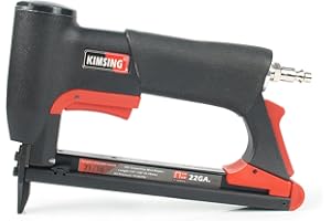 KIMSING 71/16 Pneumatic 71 Type Stapler, Upholstery Air Stapler, 22 Gauge, Easy Air Connector Fitting Design, 9mm Crown, 6-16mm Length Staples, Air Staple Gun for Stapling Frabic, Recovering Seat