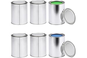 JINGHANGER 6 Stück Metalldosen Lackdose Leer mit Deckel 1000 ml Lack Farben Tinte Behälter Farbdosen aus Metall Kleine Farbdosen Mehrzweck Farbeimer für Bastelprojekte