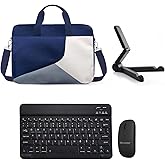 Microcase Samsung S11 Ultra 14.6 inch i&ccedil;in Tablet &Ccedil;anta + Bluetooth Klavye + Mouse + Tablet Standı Siyah- AL4234