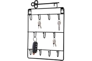 Boutihao Portachiavi da Parete con 11 Ganci, Portachiavi da Parete Decorativo, Svuotatasche Portaoggetti Family, Portachiavi da Muro in Metallo per Parete per la Casa