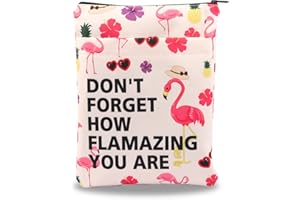 BAUNA Flamingo Book Cover Flamingo Lovers Book Sleeve Flamingo Lady Book Pouch Flamazing Book Protector Tropic Theme Waterproof Book Pouch With Zipper Gift (Flamazing BM)