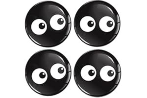 SkinoEu 4 x 55mm 3D Silicona Adhesivo Pegatinas Stickers Universal Tapas de Rueda de Centro Tapacubos para Coche Auto Tuning Ojos Negros A 1855