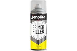 JENOLITE Peinture d'apprêt de remplissage en aérosol | JAUNE | Apprêt flexible avec des propriétés de remplissage élevées | Remplit les petites bosses et rayures pour une finition lisse | 400ml