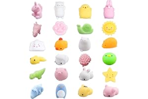 VITA DENNIS Kawaii Squeeze Toy 24 Stück Mini Squishies Soft Silikon Mochi Squishy Set Anti Stress Fidget Toys Party Geschenke für Kinder und Erwachsene
