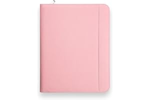 Vebon® Classeur à anneaux A4 "Paris" I Conférencier avec fermeture Éclair + pince I Porte documents A4 + pochette ordinateur portable I organiseur professionnel avec rangement I Simili cuir I Rose