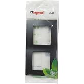 LEGRAND Frame 2 elements, Cover plate for mechanism from the Nilo&eacute; Monobloc range, Black, 396416