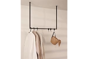 Metallbude Kleiderstange RUBI Schwarz - Eckige Garderobe mit Deckenmontage - Kratz-, Stoß- & Schlagfest - 60X80 cm