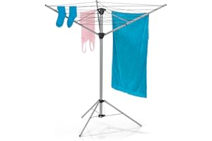 ‎EASYMAXX EASYmaxx Rotary Clothes Line Folding for Indoor and Outdoor Use Weatherproof and Lightweight 4 Levels Height-Adjustable Aluminium
