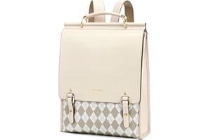 CNOLES Cnolés Business Rucksack Damen Leder Eleganter Daypack Wasserdicht Damen-Rucksackhandtaschen Rücksacken für Damen Diebstahlsicherer Lederrucksack Damen Laptop Cityrucksack