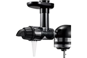 ‎AIKEEC aikeec Slow Juicer Aufsatz für alle KitchenAid Küchenmaschinen, Masticating Entsafter Zubehör BPA-freier, Cold Press Entsafter mit Bürste, Entsafter Gemüse und Obst, schwarz