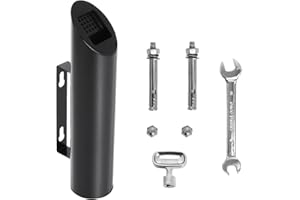 Aschenbecher Wandmontage, Runde Aschenbecher Wandmontage für Draußen Abschließbarer, Wandascher für Hotel, Büro oder Balkon (Schwarz)