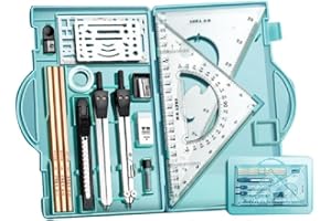 FROTOX Architect Set Professional Geometry Set 18 Compass And Protractor Set Drafting Tool Drawing Stencil Interior Design Tool