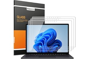 MEGOO [3 Pack] Screen Protector for Surface Laptop 6/5/4/3/2/1, Tempered Glass, Ultra Clear, Smooth Touching, Quick Response, Anti-Scratch 13.5 Inch