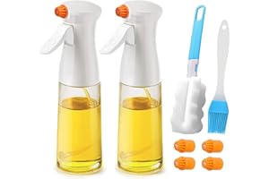 Vusddy Olejek Spray, Spray Olejek Kuchenny Z Oliwek, 200ml Szklana butelka do rozpylania Oleju, Spray Oleju Do Frytkownicy Powietrza, Idealny do Gotowania Sałatki, Chleb, BBQ, Pieczenie