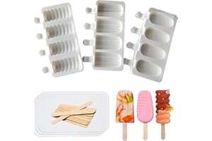 Lot de 3 moules à glace en silicone, réutilisables à 12 cavités, gadgets de cuisine faits maison, bacs à glaçons empilables, sans BPA, accessoires spéciaux pour congélateur (blanc)