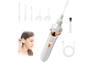 AFANEEP Ohrenschmalz Entferner Sauger mit Led-Licht, Elektrisch Ohrenreiniger Sauger Schmerzlos und Sicher, mit Usb-Datenkabel, ErsatzlöFfeln und ReinigungsbüRste, für Erwachsene und Kleinkinder