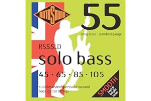Rotosound struny do basu elektrycznego SOLO 55 STAINLESS PRESSURE WOUND 4-str. RS55LDStandard 45-105