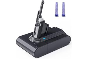 morpilot Batería de Reemplazo para Dyson V7, 21.6V Li-Ion, Compatible con Dyson V7 Series V7 Motorhead Trigger Motorhead Pro Car+ Boat Fluffy Mattres, con 2PCS Pre Filtros Lavables