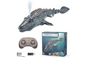 LICHENGTAI Pilot zdalnego sterowania zabawka dinozaur, łódź dinozaurów, podwodna elektryczna łódź wyścigowa RC, prezent na basen dla dzieci i dorosłych