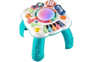 Cemirk Baby Activity Table, Baby Musical Toys 6-12 Months, Activity Center for 1 2 3 Years Old (Size:30 * 30 * 30cm)