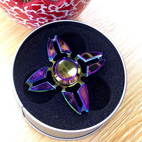 Finger Spinner [ Long Time | Mute ],YooGoal Colorful Four Leaves Anti-Anxiety Fingertip Gyro (EDC Focus Fidget Toy) High Quality Metal Hand Spinner for Killing Time,Stress Reduce