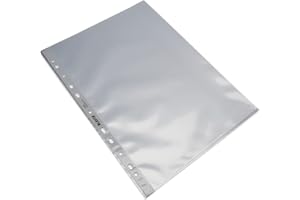 Leitz 47706002 Lot de 15 pochettes perforées standard format A4 avec surface brillante en polypropylène 0,075 mm