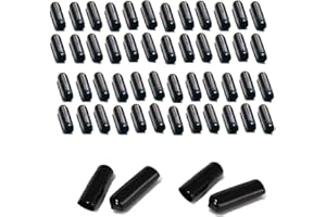 XIAONAN 100pcs Rubber End Caps 6mm (Inner Dia) PVC Rubber Round Tube Bolt Cap Plastic End Cap Cover Thread Protectors Black, length is 15 mm