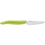 Kyocera Gen Coltello Ceramica, spelucchino, Lama 7,5 cm, Verde/Bianco