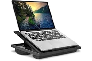 Halter Lap Desk Laptop Stand with 8 Adjustable Angles and Dual Microbead Bolster Cushions