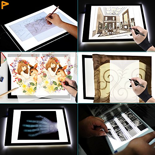 Ownuzz Leuchttisch A4 LED Leuchtkasten Leuchtplatte zeichnen zubehör einstellbare Helligkeit LED Handwerk Tracing Animations Tattoo Quilting Leuchttisch mit USB Kabel [Energieklasse A++] - 4