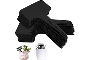 AONAYO Lot de 120 étiquettes pour plantes résistantes aux intempéries, 6 x 10 cm, noires, pour l'extérieur, résistantes aux intempéries, étiquettes double face pour écrire, convient pour légumes, fruits