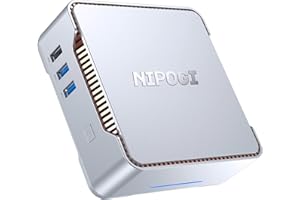 NIPOGI Mini PC 12 GB DDR4/256 GB M.2 SATA SSD, Processore Intel Celeron J4125 (fino a 2,7 GHz) Computer Micro Business, Supporto 2 Porte HDMI/VGA, Wi-Fi Dual Band, Bluetooth 4.2, 4K HD