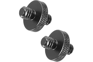 PATIKIL 2Pack Mikrofonstativ Adapter M6 Stecker an 1/4 Stecker Gewinde Stativ Schraube Adapter Doppelseiten Kamera Schraube für Mikrofon Stativständer Schwarz