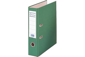 DOHE Archivador 2 Anillas Kalon - Tamaño Folio 29x35 cm, Lomo Ancho 7 cm con Tarjetero Personalizable, Capacidad 520 Hojas, Palanca de Apertura Suave, Forrado Anti Golpes y Rallones - Verde