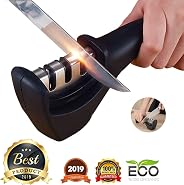 FLYNGO Manual Knife Sharpener 3 Stage Sharpening Tool for Ceramic Knife and Steel Knives