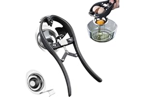 ORAGKE 2 in 1 Eieröffner mit Eiertrenner Edelstahl, Einhändige Bedienung, Eierknacker und Eigelbtrenner für Eier Größe M, Eierschalenöffner Eierschäler Eieröffner für Rohes, Eitrenner, Eiweißtrenner