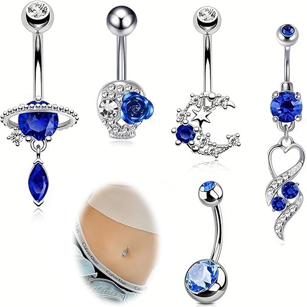 Navelpiercing bloem met dubbele ronde hanger goud